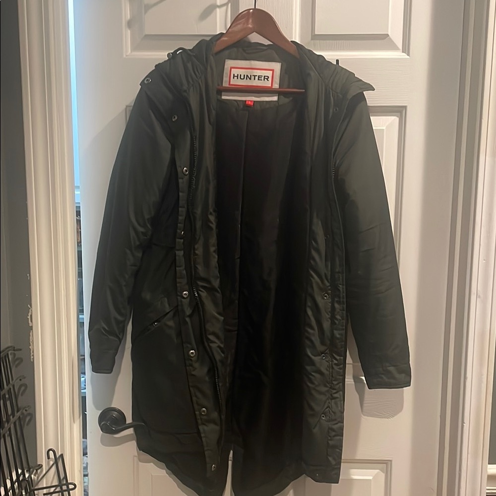 Hunter Dark Green Hooded Coat